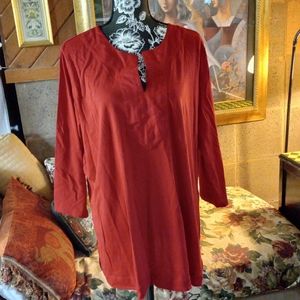 Ralph Lauren 2X Red Tunic Top Stretch NWOT